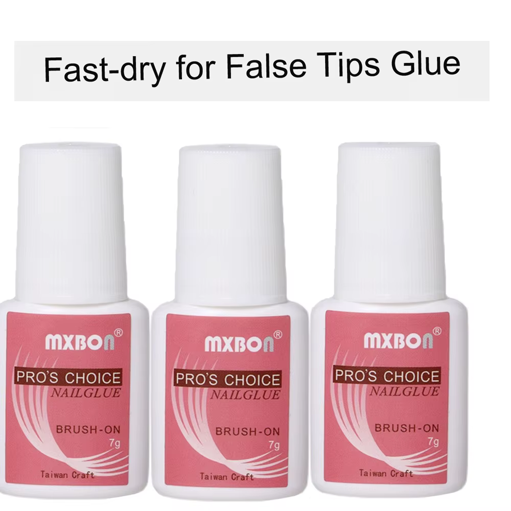 Colle à ongles à séchage rapide, 7g x 3 pots/ensemble, colle Super forte pour faux ongles et strass 