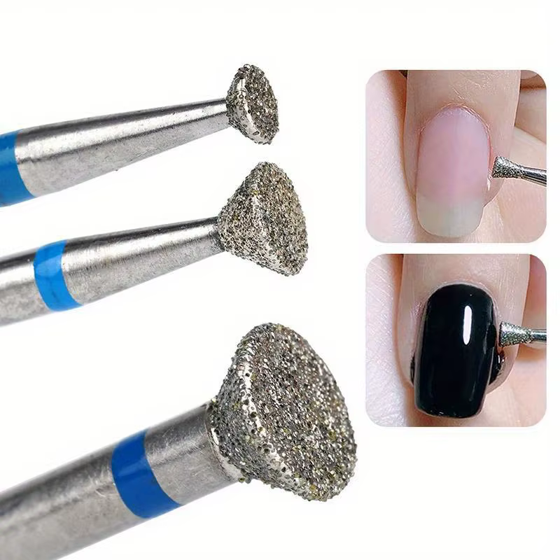 Tête de polissage pour Nail Art, disque de meulage, bavure, broyeur en T, diamant, foret électrique