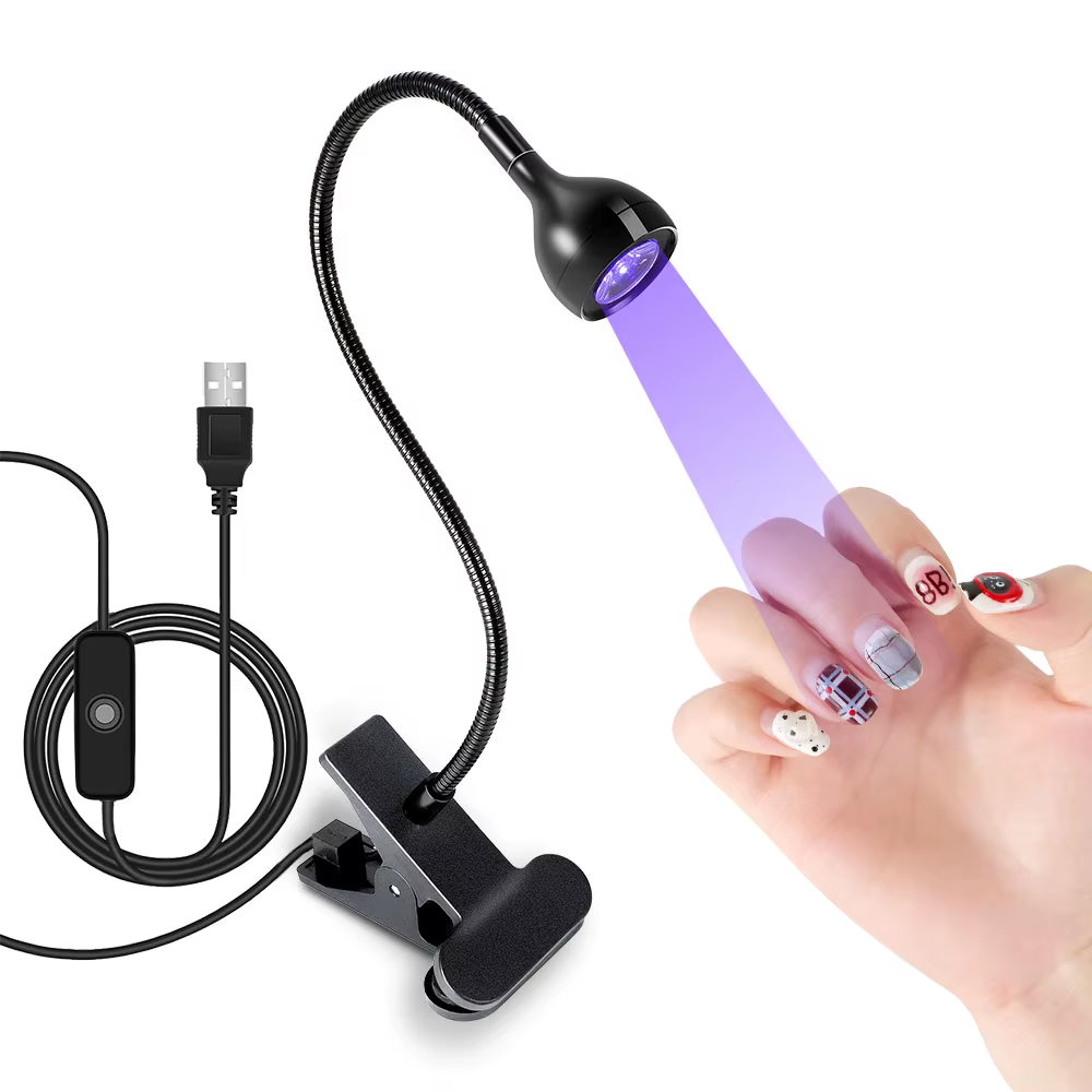 Lampe UV LED pour sécher les ongles en Gel, vernis à ongles, bureau Flexible à clipser, Mini lampe à