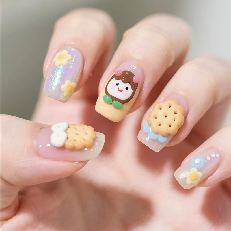 Ensemble de moules à ongles et à biscuits en forme d'animaux mignons - Formes de chien et de lapin,