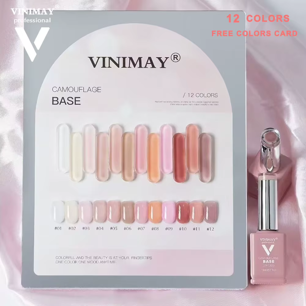 Kit de vernis gel couleur nude Rose Rose 12 pièces avec nuancier, gel de construction effet gelée, g