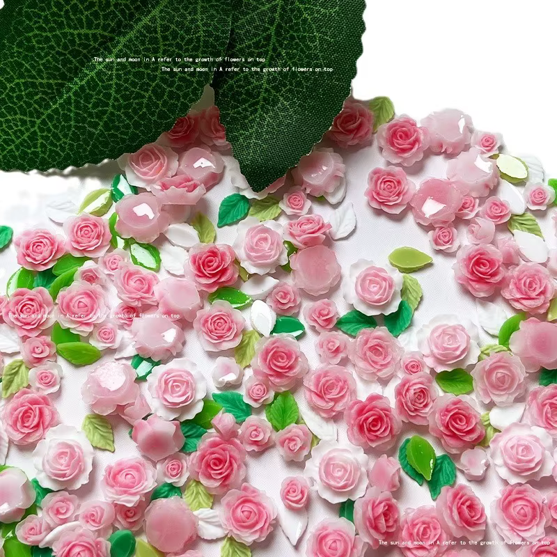Breloques 3D Rose pour Nail Art, 50 pièces/20 pièces, résine camélia japonaise Kawaii, décorations e