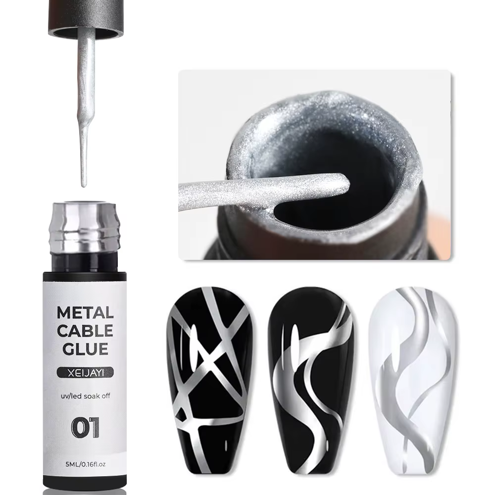 Vernis à ongles Gel métallique peint, 8ml, Super brillant, or, argent, miroir chromé, Semi-Permanent