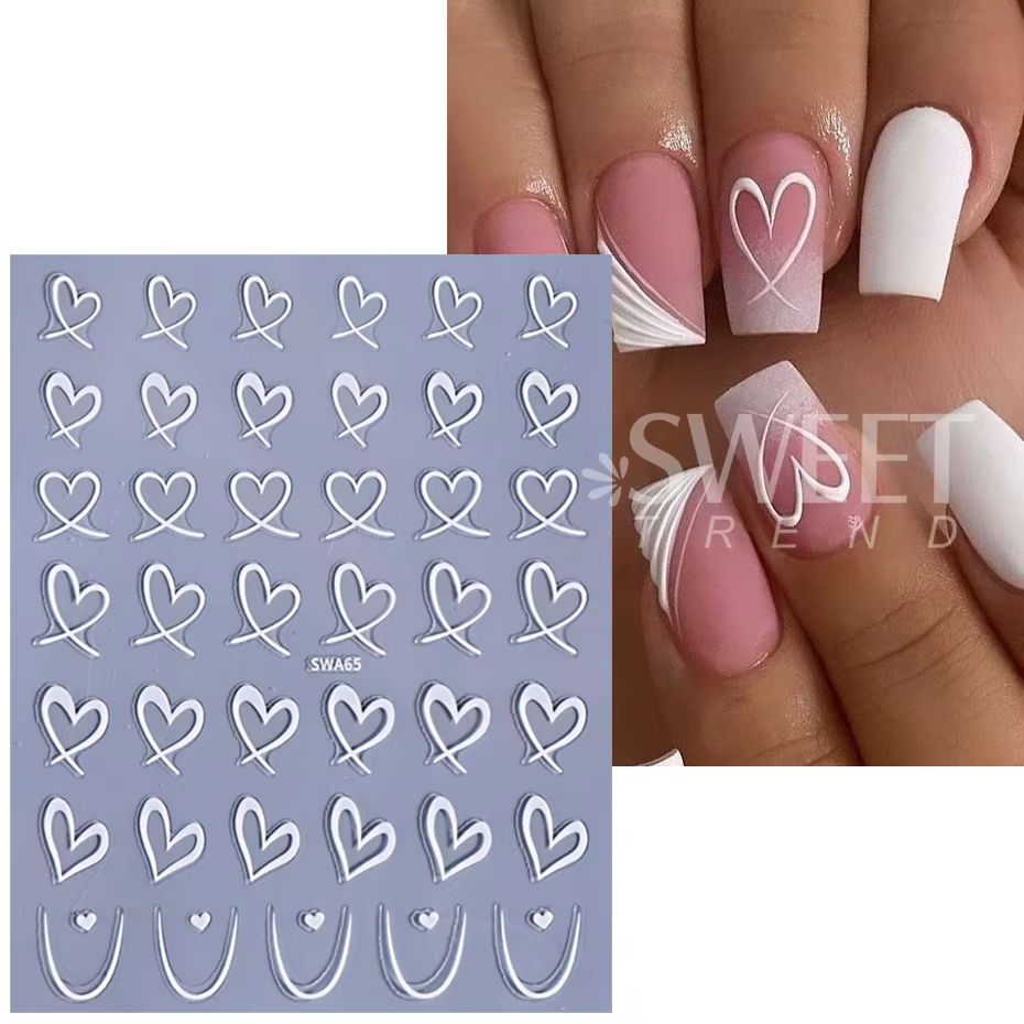 Autocollants 3D du Jour de Léon pour Nail Art, Décalcomanies Adhésives pour Ongles, Lignes Noires, B
