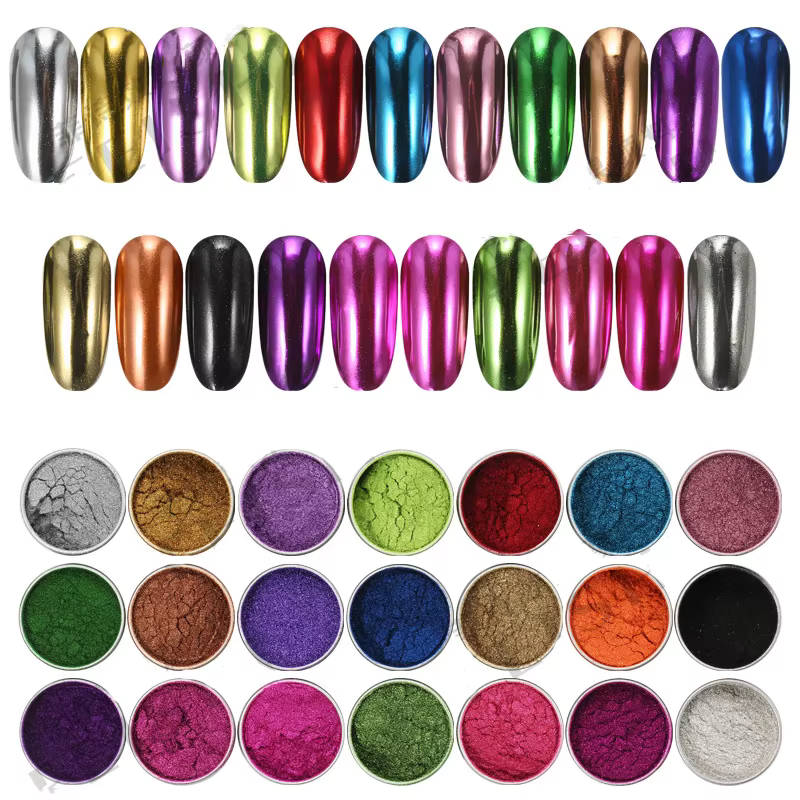 1 pot métallique miroir Chrome poudre à ongles holographique Laser argenté doré ongles frottant pail