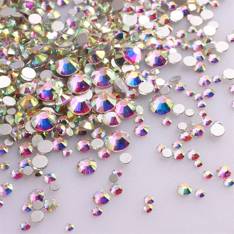 1440 pièces mélange taille verre Flatback strass paillettes cristal AB diamant rond Non correcteur c