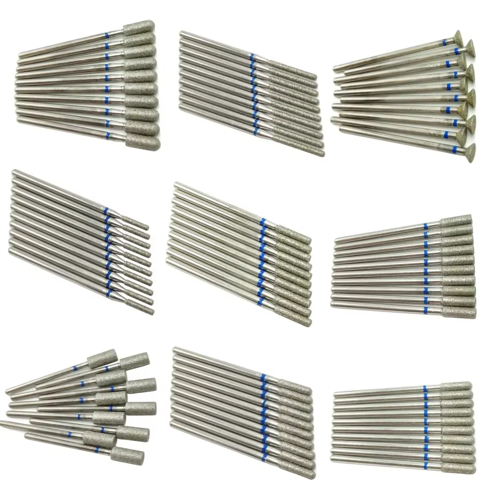 10 pièces ensemble diamant foret à ongles rotatif fraises électriques pour pédicure manucure fichier