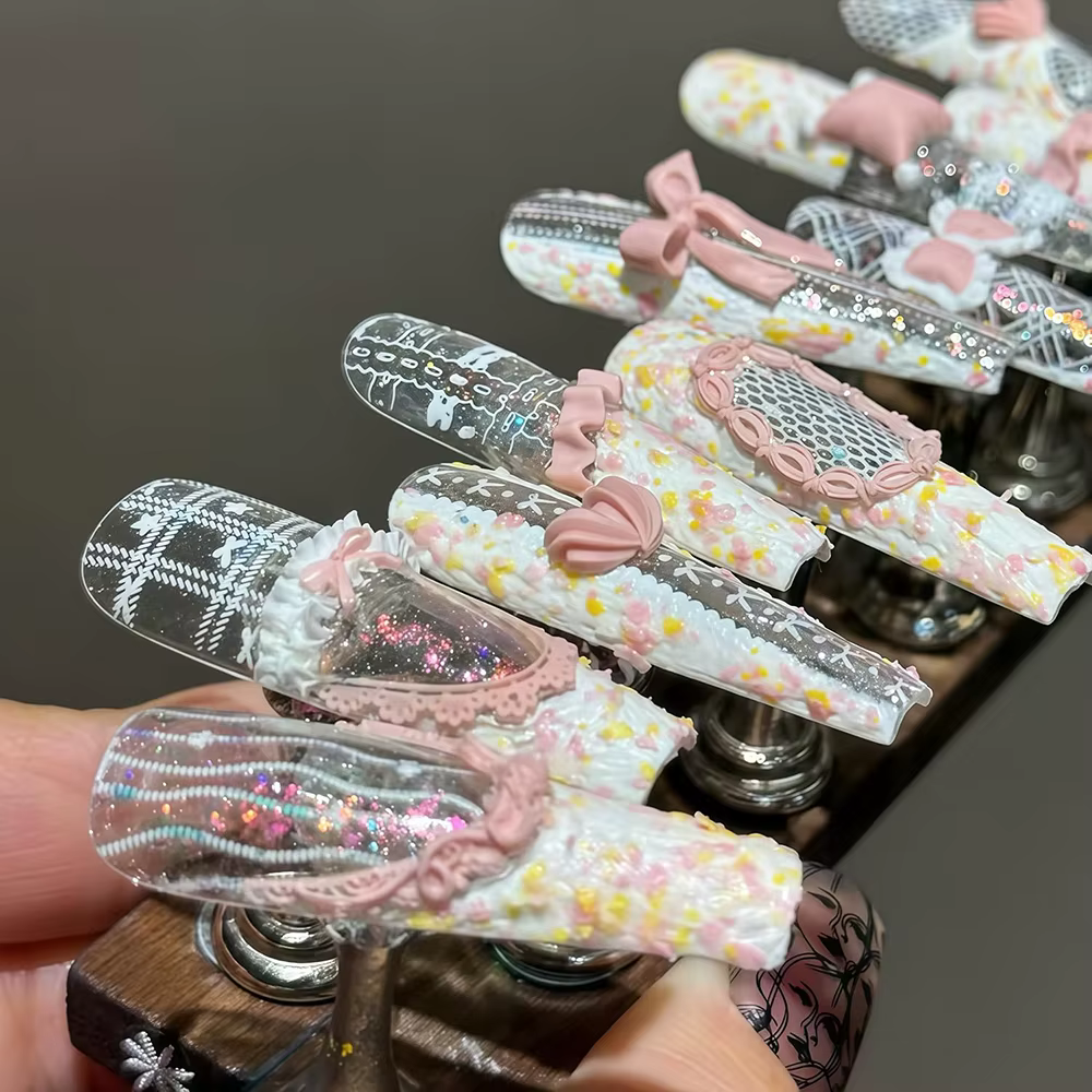 Moule à ongles crème à fleurs pour filles, 3D en Silicone, sculpture d'ongles, breloques en résine,