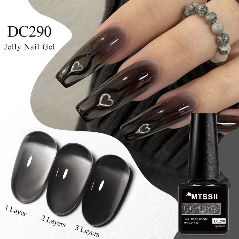 Vernis à ongles gel translucide semi-permanent, effet gelée, à retirer par trempage, pour manucure e