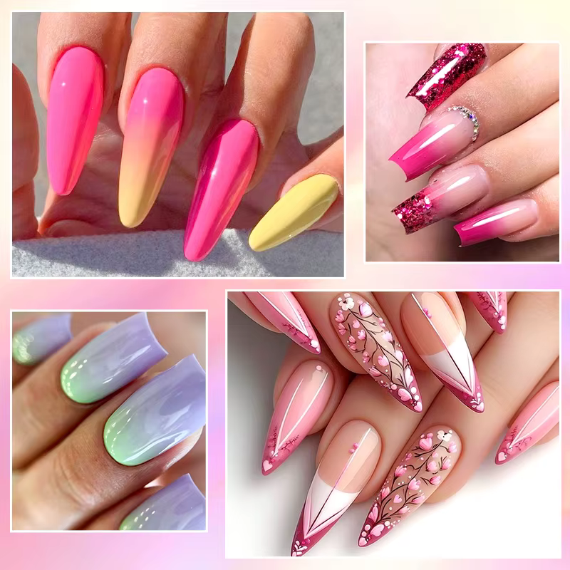 MSRUIOO 6 pièces nu rose Gel vernis à ongles ensemble paillettes coloré Semi Permanent UV Gel Kits b
