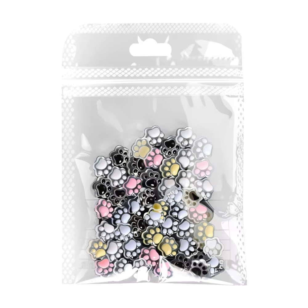 Breloques pour ongles patte de chat lumineuse 3D, 50 pièces, pattes de chat en résine mignonnes Y2K,
