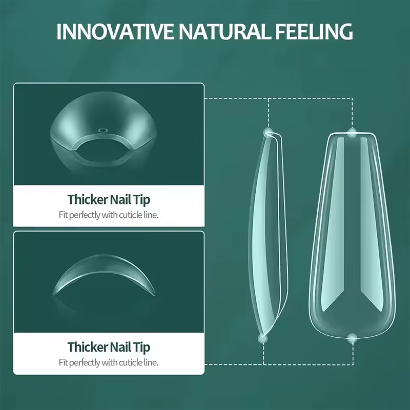 Embouts d'ongles en Gel doux, 600 pièces, cercueil à couverture complète, ovale en amande Ultra cour