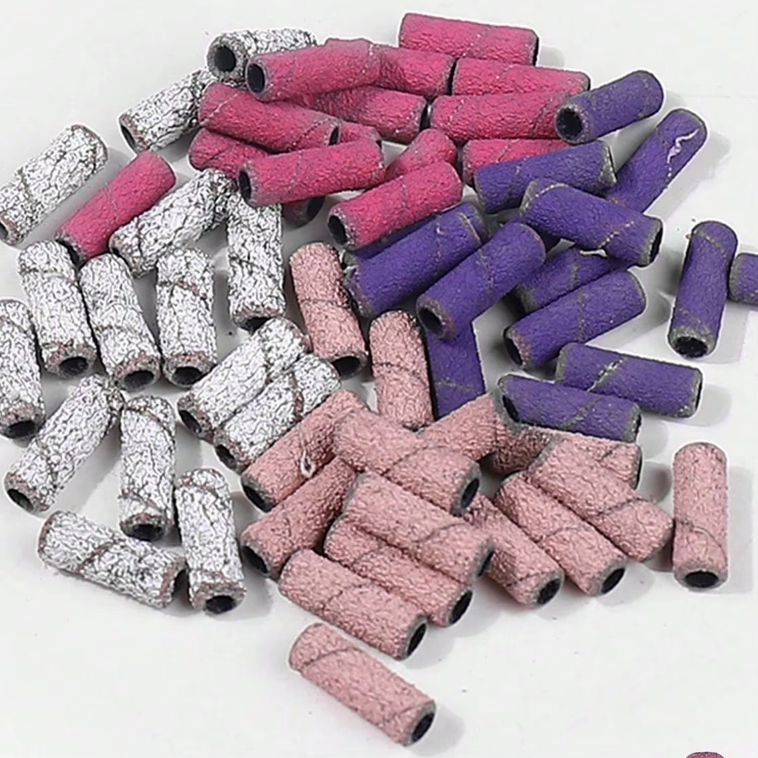 Forets à ongles bandes de ponçage-pour perceuse à ongles 60 pièces 4 couleurs lime fine grossière pe