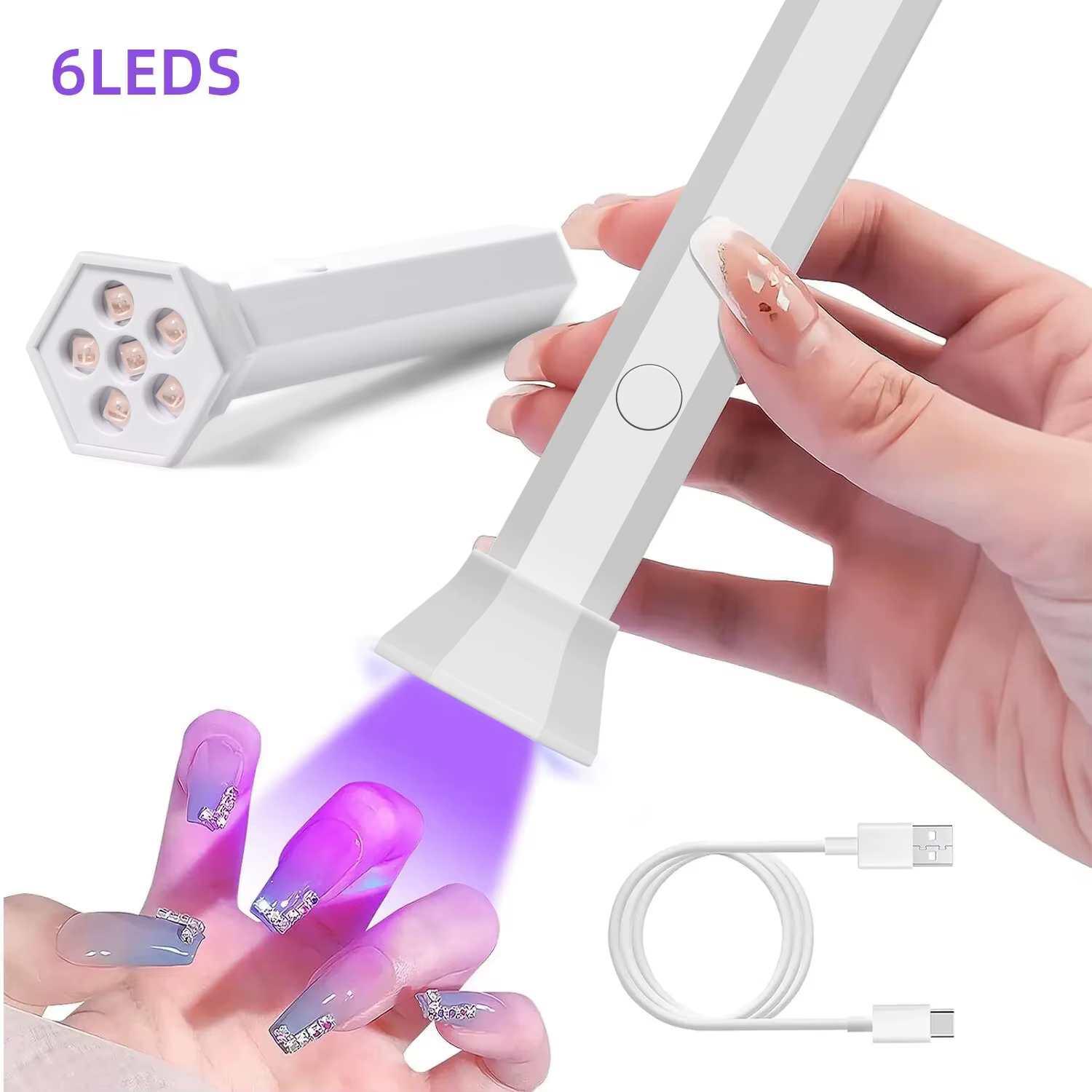 YIKOOLIN-Mini lampe à ongles aste sans fil pour gel à durcissement rapide, lumière UV pour détermine