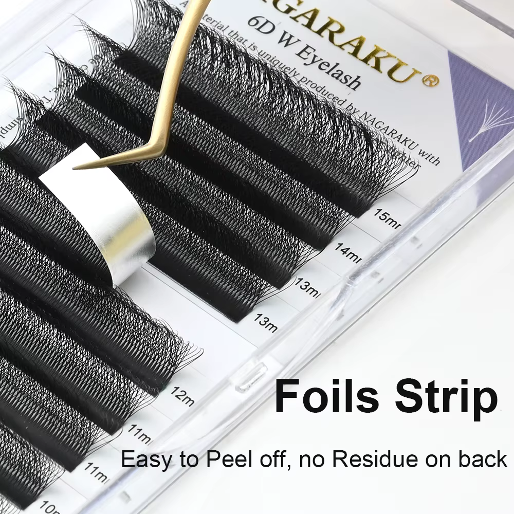 NAGARAKU 6D W forme floraison automatique Bloom ventilateurs préfabriqués Extensions de cils lumière