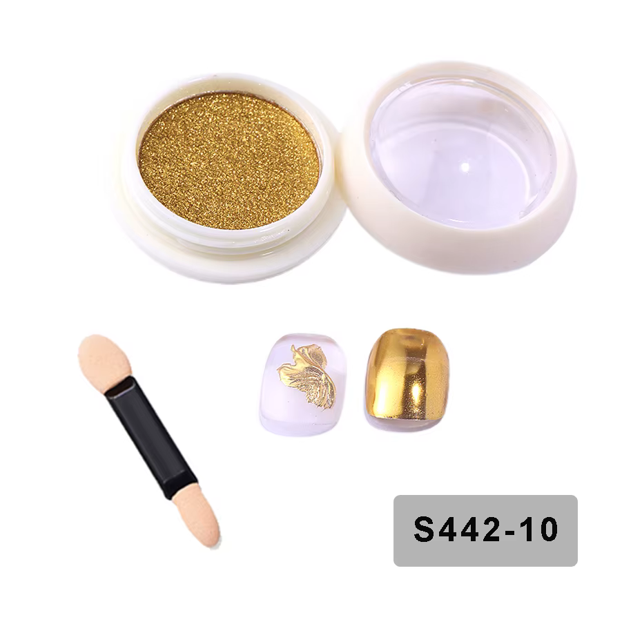 Poudre à ongles chromée argentée, 1 boîte, miroir doré, poudre à paillettes pour Nail Art, vernis Ge