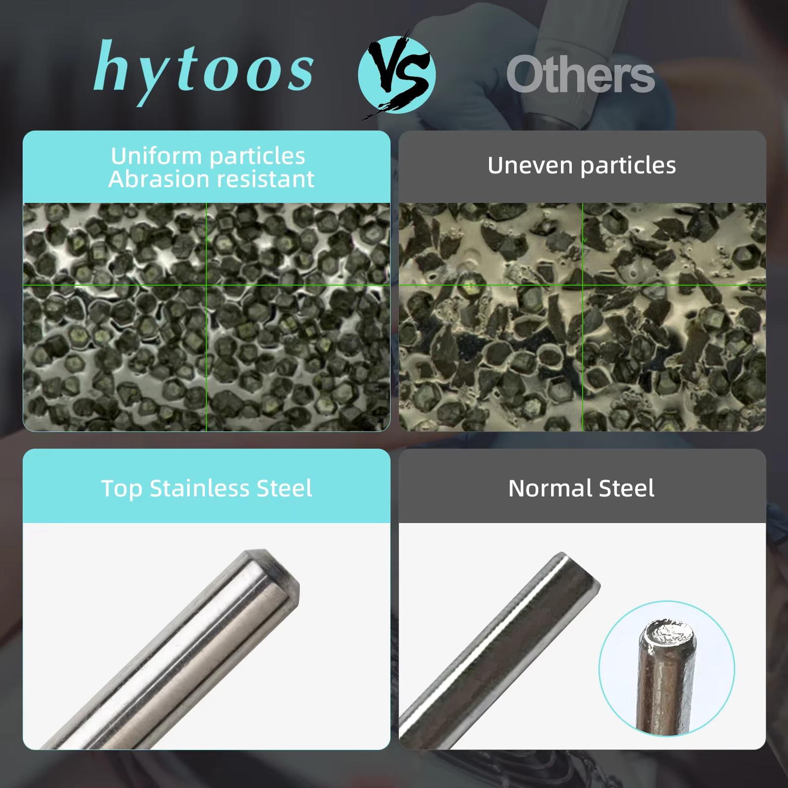HYTOOS 5mm grand baril conique cuticule propre foret à ongles, titane russe diamant ongles Bits nett