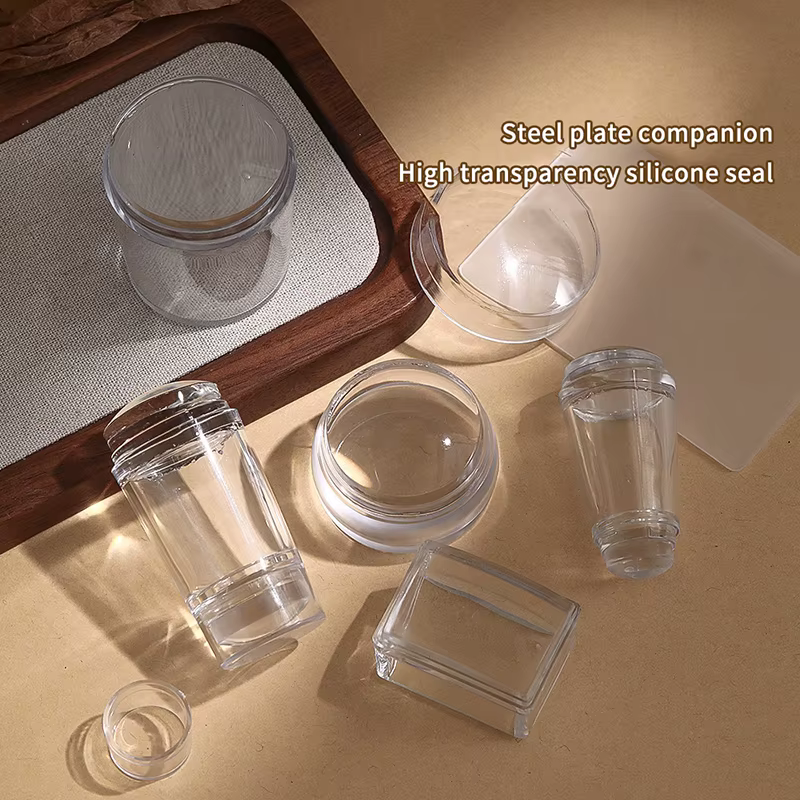 Kit d'estampage pour vernis à ongles en Silicone Transparent, modèles de pochoirs pour manucure fran