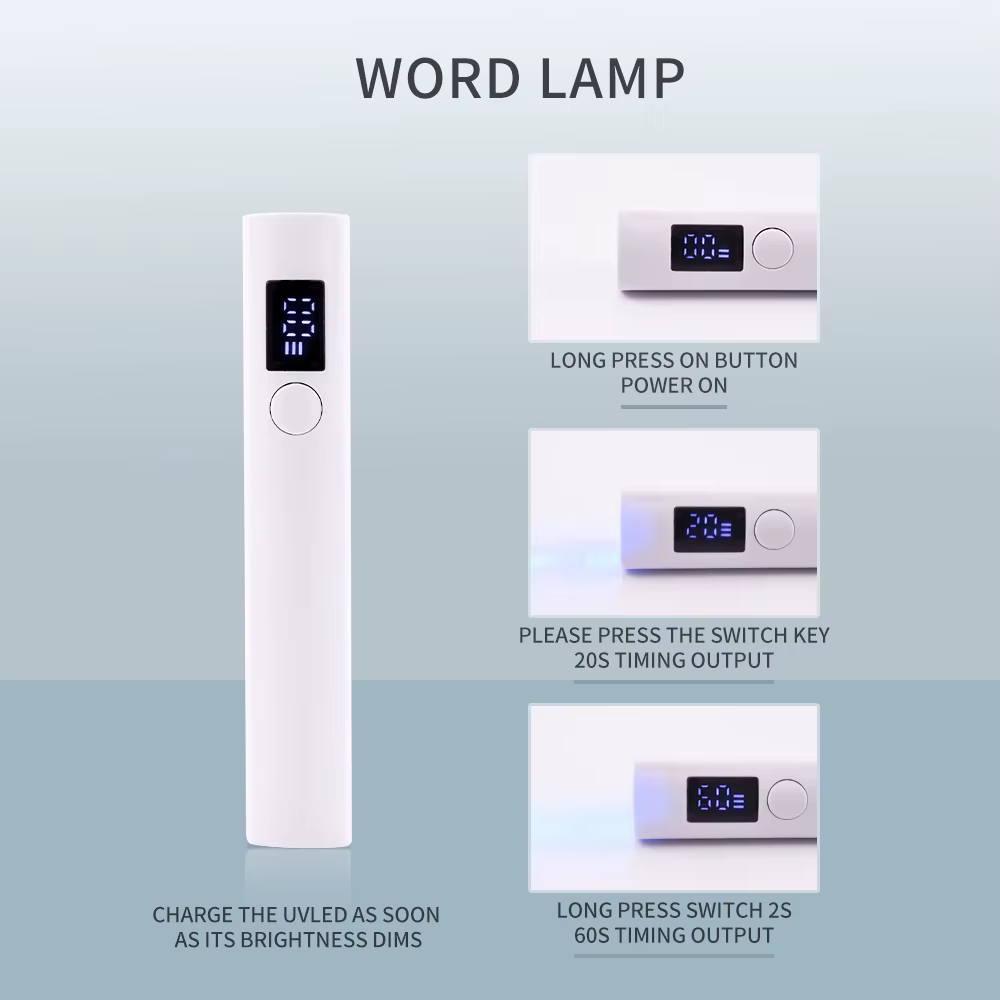 1 pièces lampe UV portative 2W longueur d'onde 365nm395nm lampe à ongles professionnelle sèche lampe