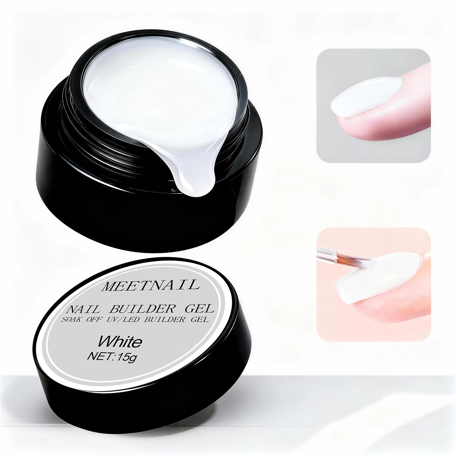 Gel Constructeur 15g pour Ongles – Gel d'Extension Longue Durée Soak-Off pour Débutants, Manucure DI