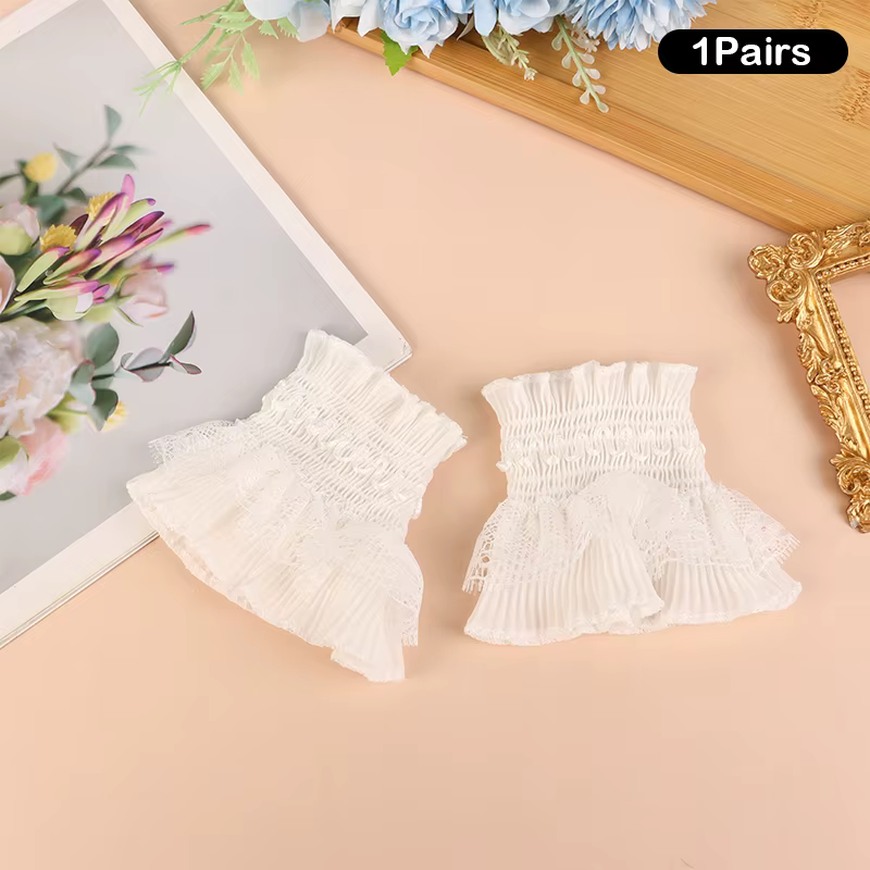1 paire de gants Photo pour ongles, fausse manchette plissée en dentelle, accessoires de photographi