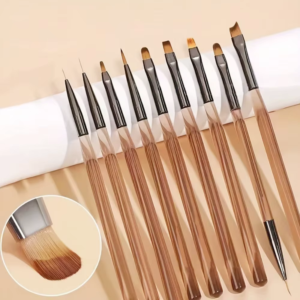 9 pièces brosse à ongles pour Nail Art Design ongles pointe affichage outil de peinture Gel UV peint