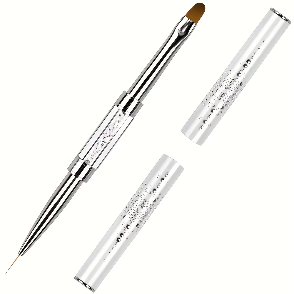 Pinceau professionnel pour nail art - Construction robuste en acier inoxydable, pinceau à double ext