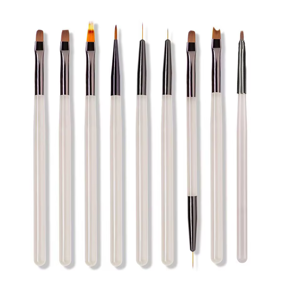 Ensemble de brosses à ongles en acrylique pour Gel UV, Extension de pointes d'ongles, outils de Salo