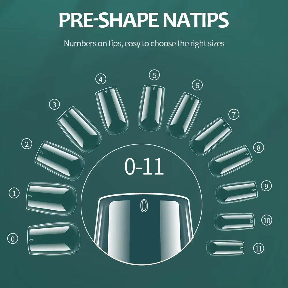 Nailpop 600 pièces pointes d'ongles couverture complète longueur moyenne ballerine presse sur faux o