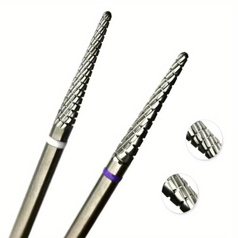 1/2 pièces carbure cuticule propre ongles peu cône ongles forets électrique meulage bavure manucure