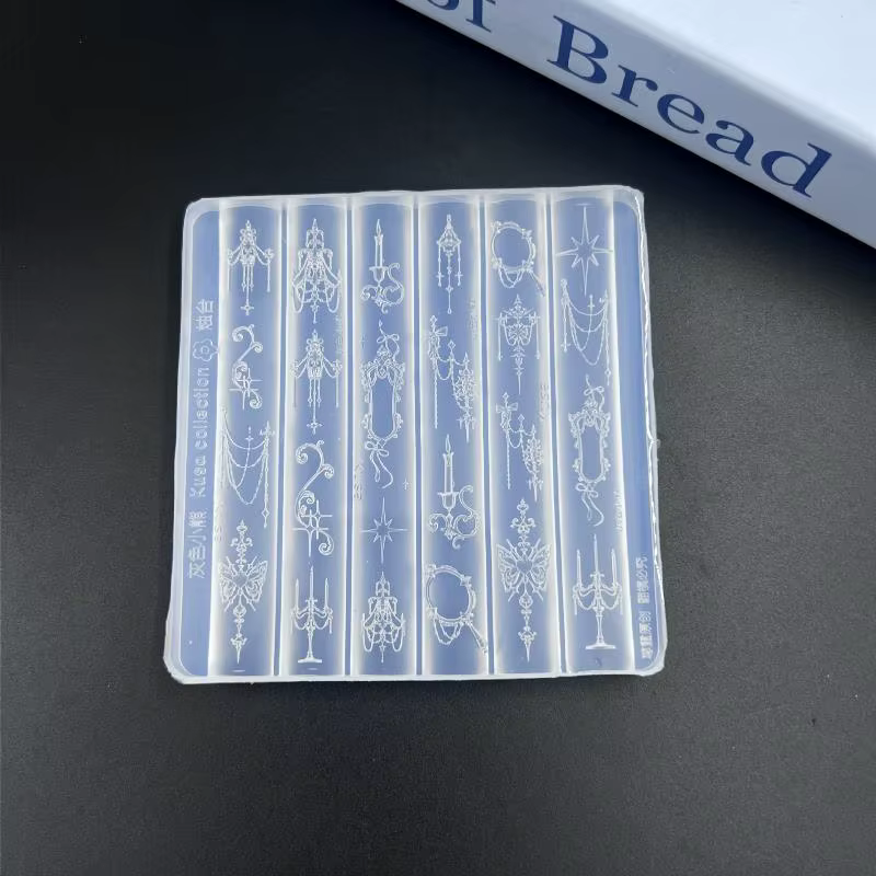 Moule en silicone de style baroque pour nail art, avec motifs de nœuds et de papillons, pour des des