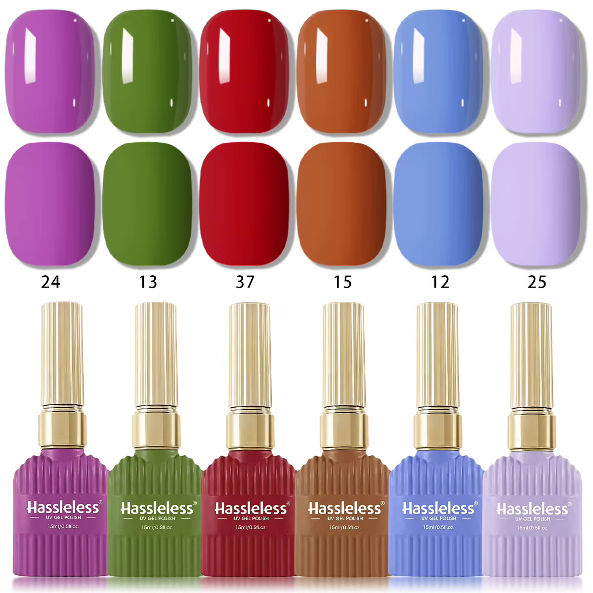 Ensemble de gel à ongles aux couleurs tendance printemps/été (6 pièces), adapté aux mains et aux ong