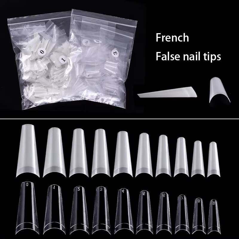 500 faux ongles Art conseils français naturel cercueil Transparent faux ongles conseils pour acryliq