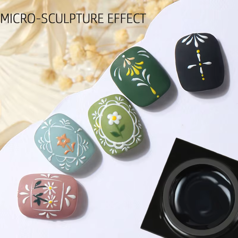 Gel de modélisation de vernis à ongles semi-solide, poudre de miroir magique, modèle 3D, colle à ong