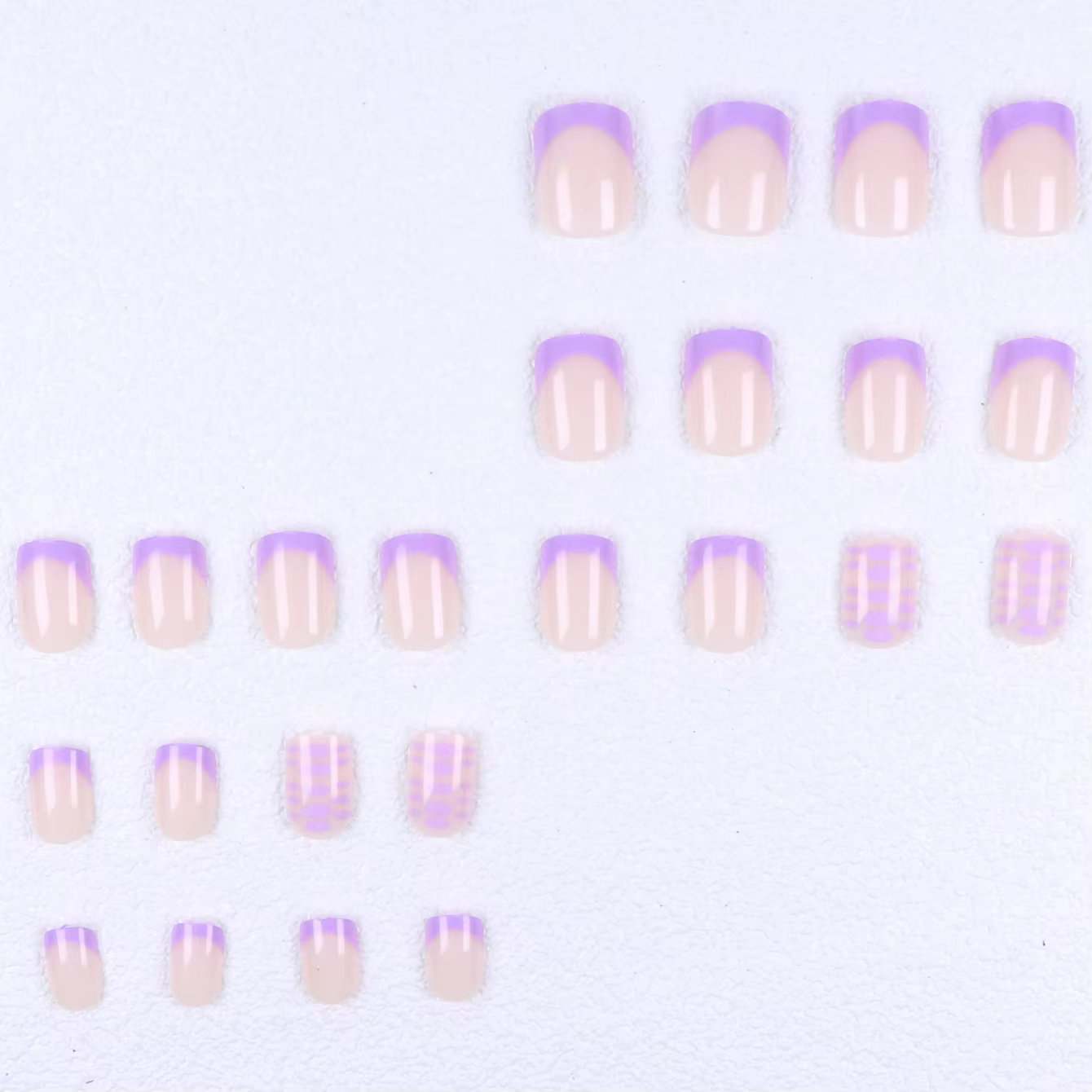 Ongles de Type presse 48 pièces, faux ongles carrés et de presse de taille moyenne, faux ongles poin