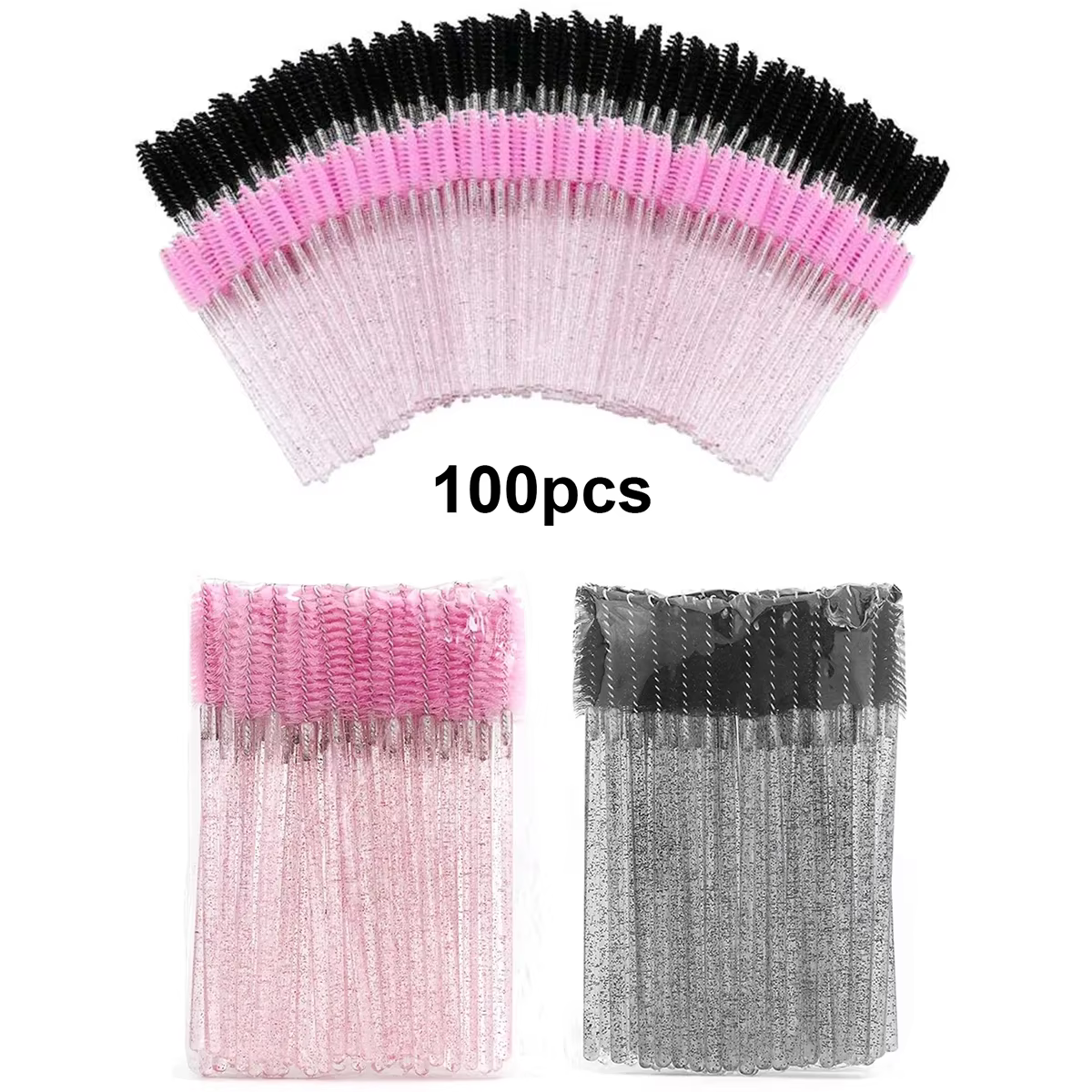 100 pièces pour Extension de cils maquillage brosses à cils jetables Spoolies Micro cils Mascara bag
