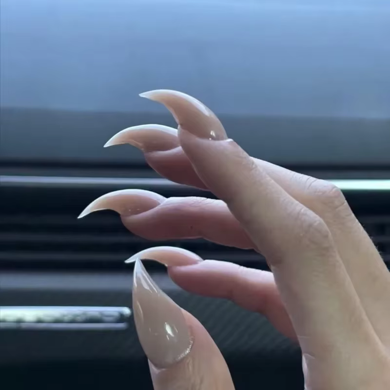 Faux ongles gothiques doux et Cool, griffes de chat courtes, faits à la main, à pression, cadeaux d'