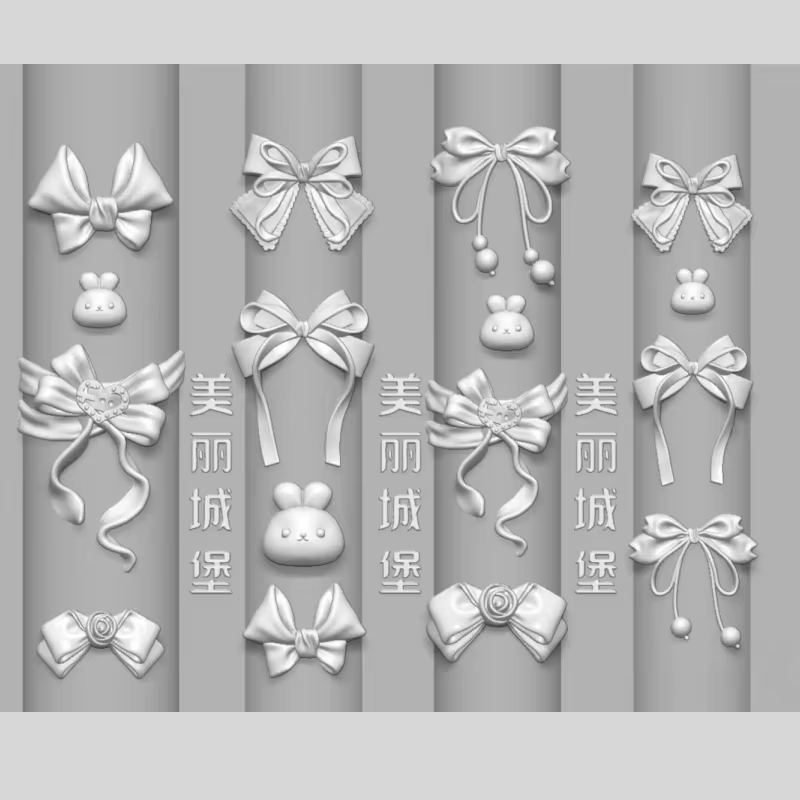 Moule 3D Transparent en Silicone pour Nail Art, 1 pièce, lapin de dessin animé mignon, conception de