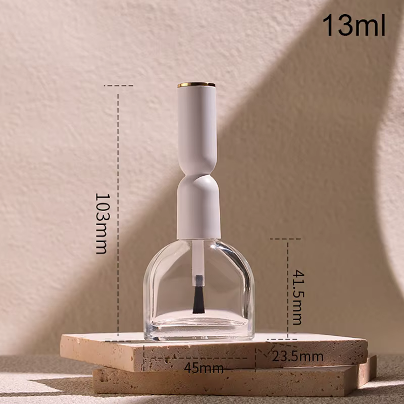 Mini flacon de vernis à ongles en verre de 13 ml avec pinceaux, conteneur vide pour gel à ongles, po