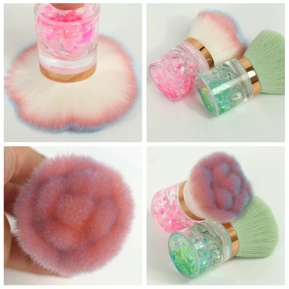 Brosse à poussière pour Nail Art, manche en plastique, pour enlever la poudre, nettoyage doux, pour