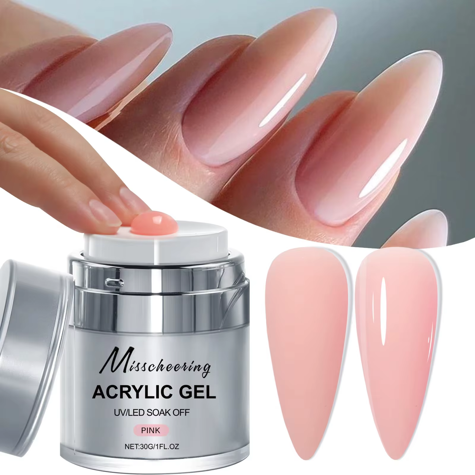 2/3 pots de Gel pour ongles en Poly UV LED durci constructeur ensemble de Gel pour ongles lumière nu