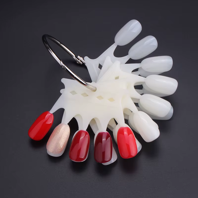 Présentoir de faux ongles en forme de couronne, carte de couleur naturelle claire, support de Gel po
