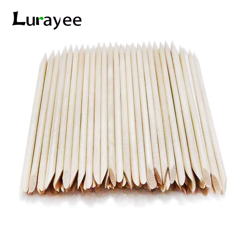 Lurayee – poussoir à cuticules pour ongles, bâtons en bois Orange, dissolvant de manucure, Design en