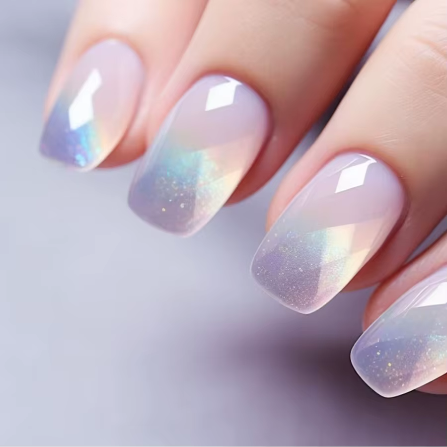 24 pièces/ensemble faux ongles carrés courts pour femmes filles faux ongles mode paillettes fleurs g