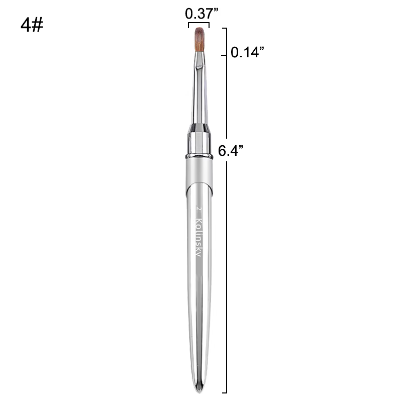 Kolinsky – brosse à ongles en acrylique, brosse en vison de bonne qualité, manche en métal pour la t