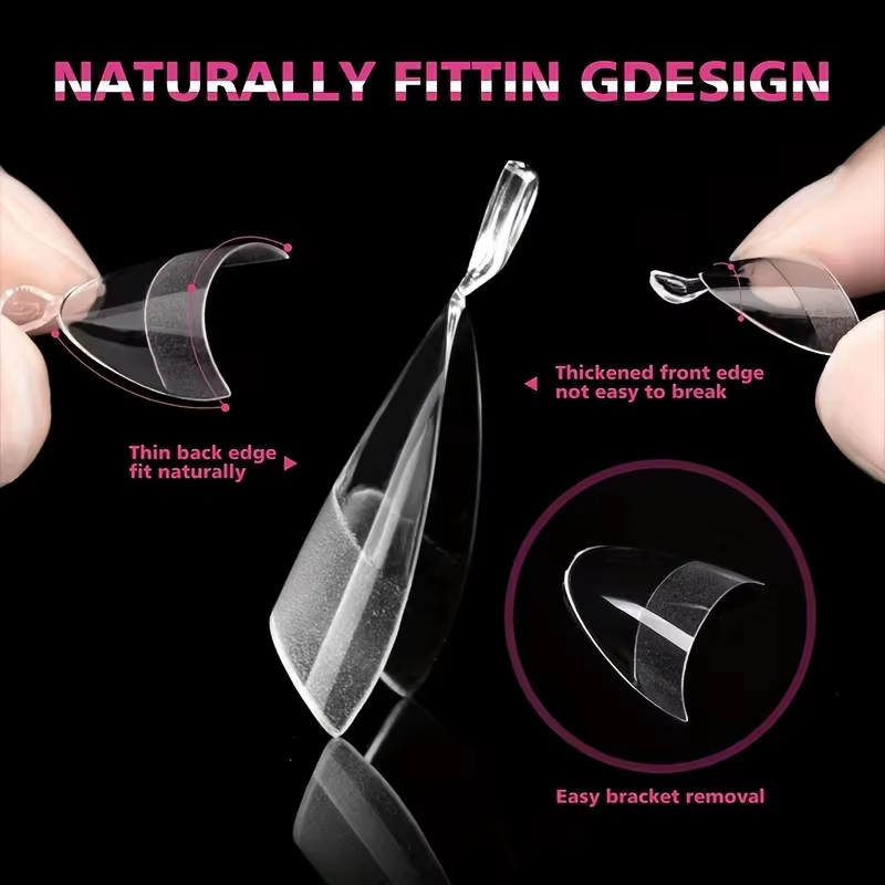 600 morceaux de faux ongles courts français – Faux ongles ovales courts, 12 tailles de pointes d'ong