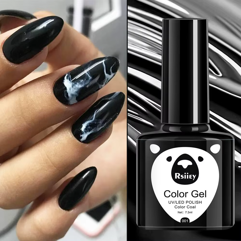 Verhéritage à Ongles en Gel Semi-Continu, Soak Off LED UV, Couleur Noir, Blanc, Rouge, Solide, pour 