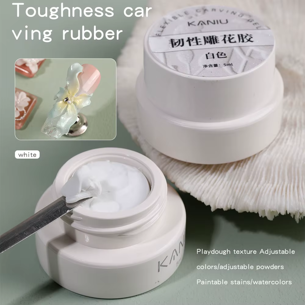 5ml 3D fleur Gel antiadhésif sculpture colle perle blanc Satin Nail Art bricolage sculpture Gel pour