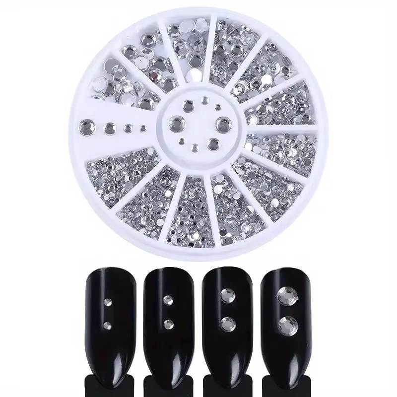 Pièces pour ongles, strass à paillettes, pierres précieuses en cristal, bijoux, perles, accessoires