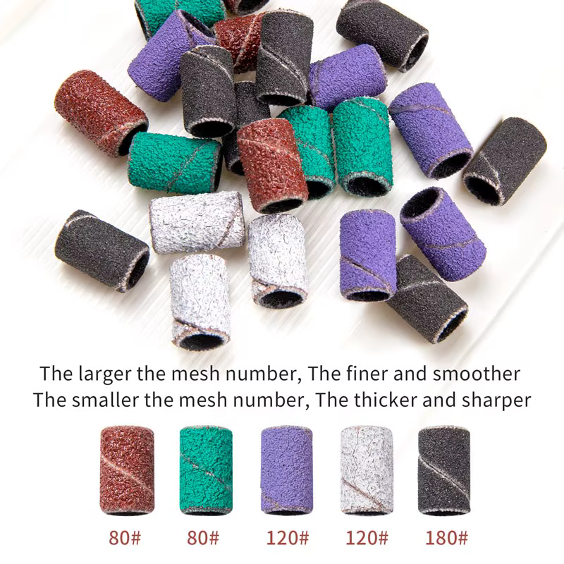 Bandes de ponçage pour ongles en boîte, avec forets à mandrin, pour Machine électrique, broyeur de f
